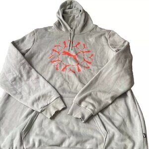 PUMA Men’s HOODIE Pullover LAYERED GRAPHIC Light Green Orange Sz 3XL Regular Fit